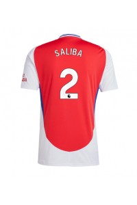 Arsenal William Saliba #2 Fotballdrakt Hjemme Klær 2024-25 Korte ermer